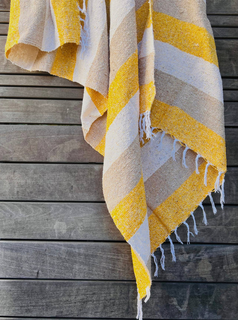 Coconut Flower Throw Blanket / Mexican Blanket / Beach Towel